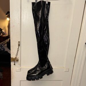 Prada Black Chunky Sole Boots